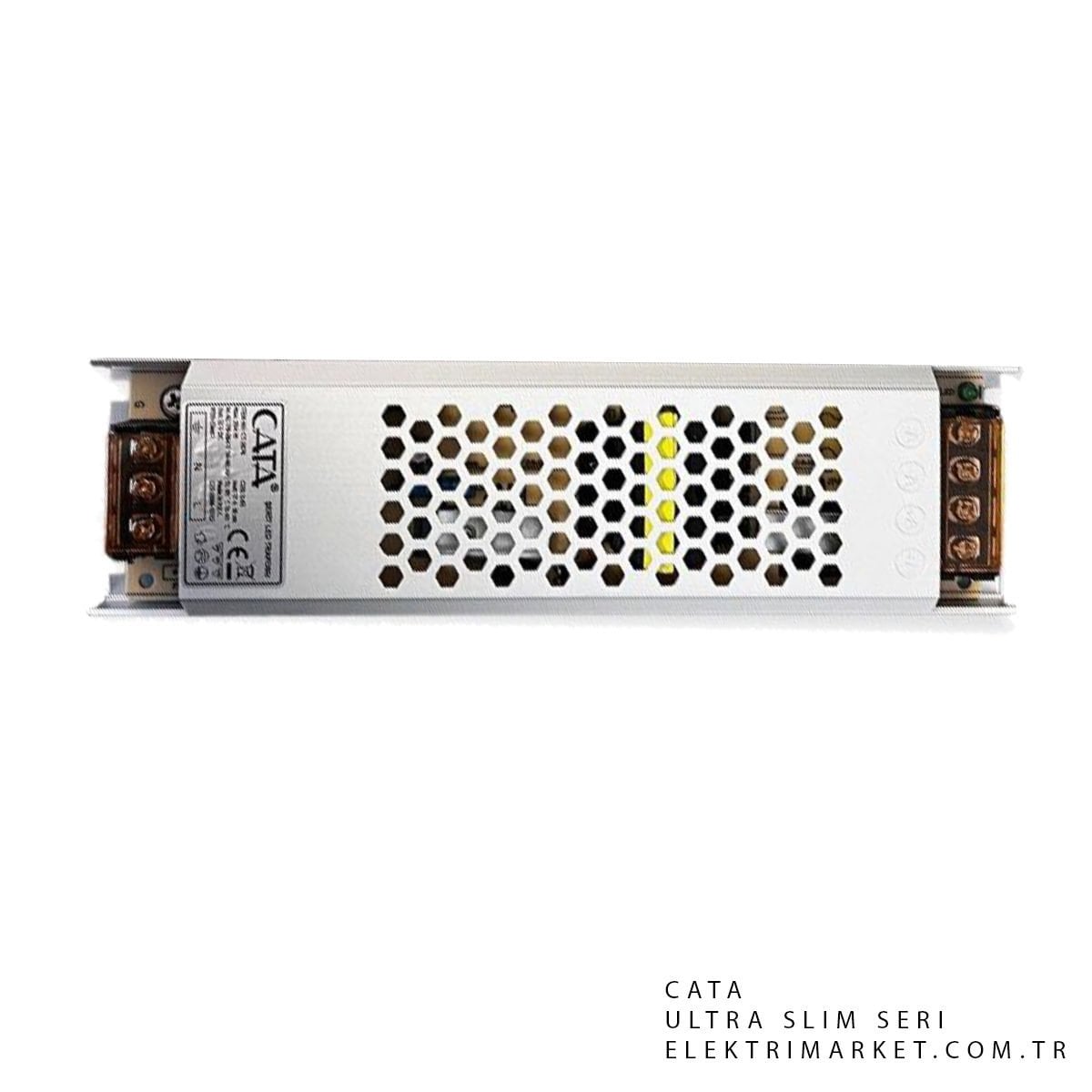 Cata 17 Amper 12V Şerit Led Trafosu (200W) (SÜPER SLİM FANSIZ)